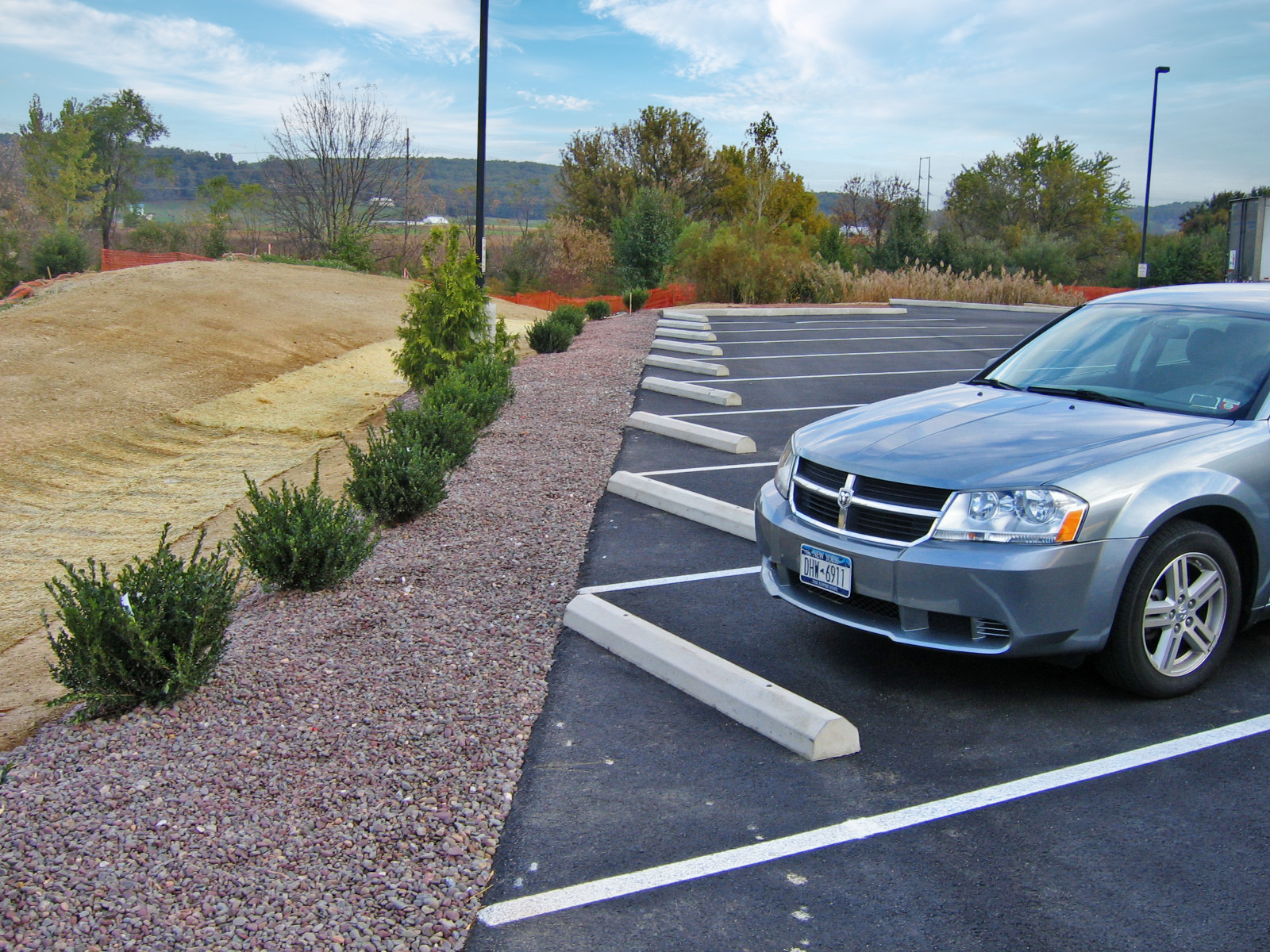 Car in small parking lot