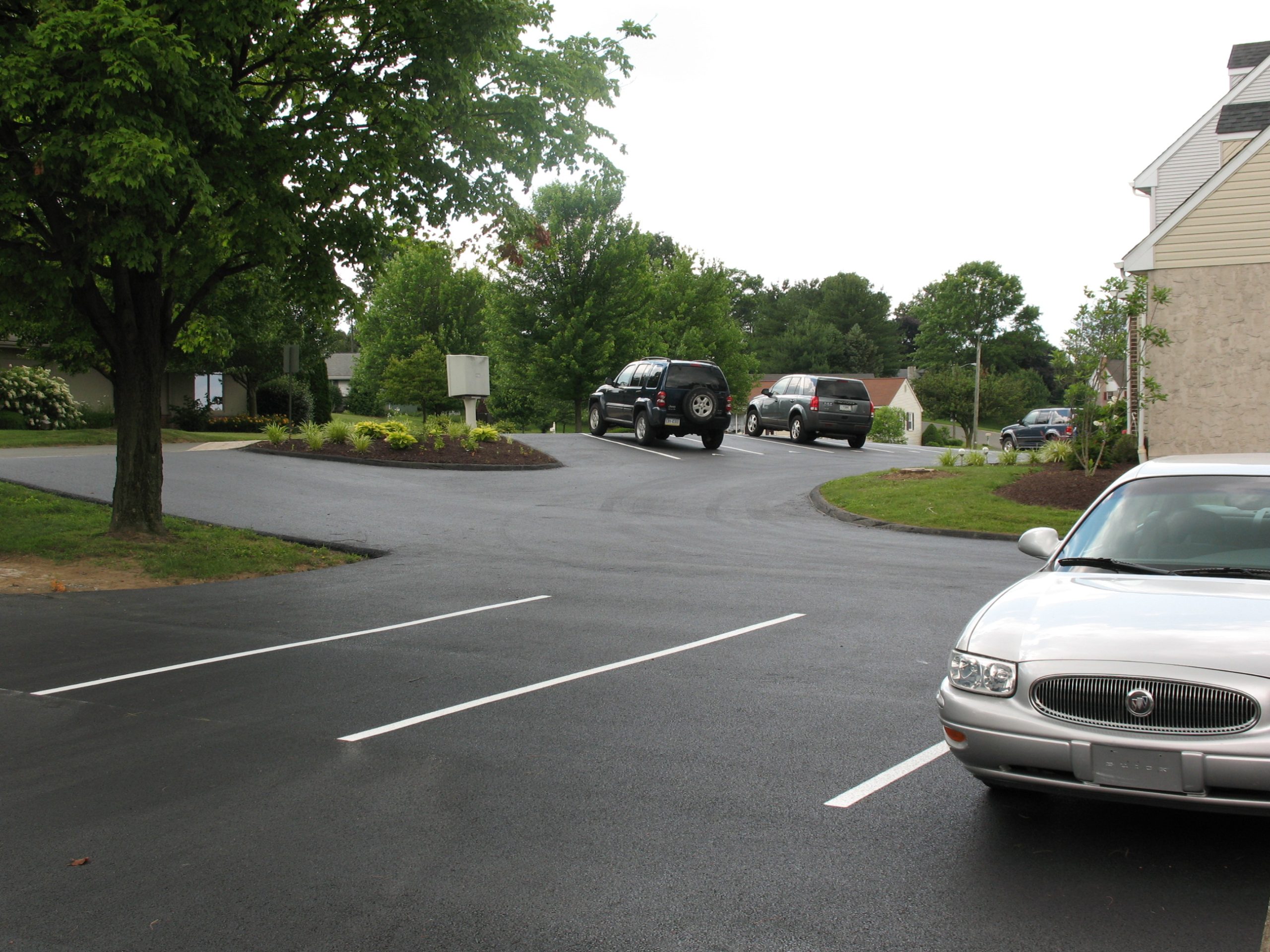 Car in small parking lot